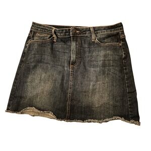 JB Just Black The Matchmaker Mini Skirt Women Large in Blue Stretch Denim Cotton